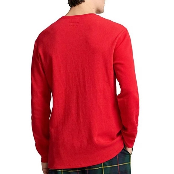 POLO Ralph Lauren Crewneck Waffle-Knit Sleep Shirt Red Size Medium NWT - Picture 2 of 14